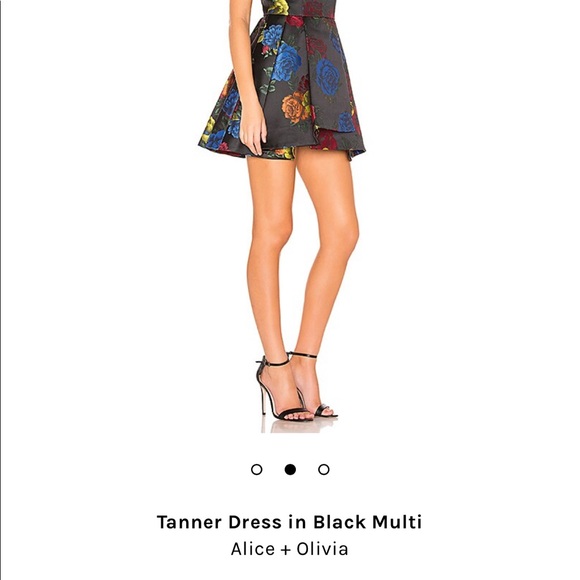 Tanner Dress in Black Multi by Alice + Olivia - Picture 2 of 7